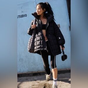 Free People Movement Like A Dream Long Reversible Puffer Jacket Black Size Small